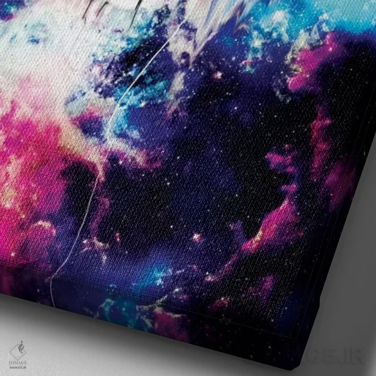 تابلو دکوراتیو جمجمه فضایی اثر نایس بلید - نمای نزدیک بافت بوم