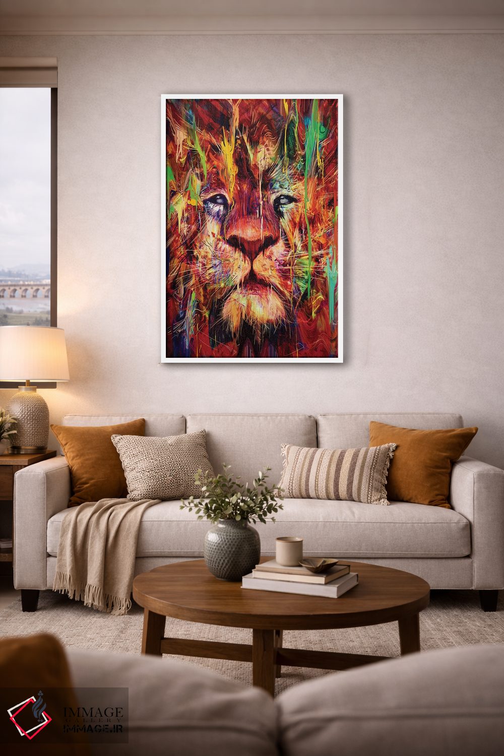 تابلو دکوراتیو شیر قرمز اثر نایس بلید - D4W