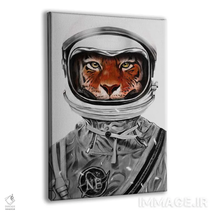 تابلو دکوراتیو ببر فضایی در سیاه و سفید اثر نایس بلید - نمای پرسپکتیو محصول
