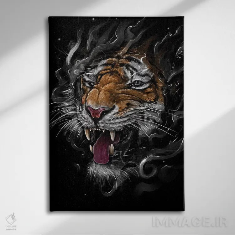 تابلو دکوراتیو ببر اثر نایس بلید - نمای روبهرو روی دیوار