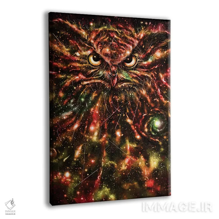 تابلو دکوراتیو جغد فضایی اثر نایس بلید - نمای پرسپکتیو محصول