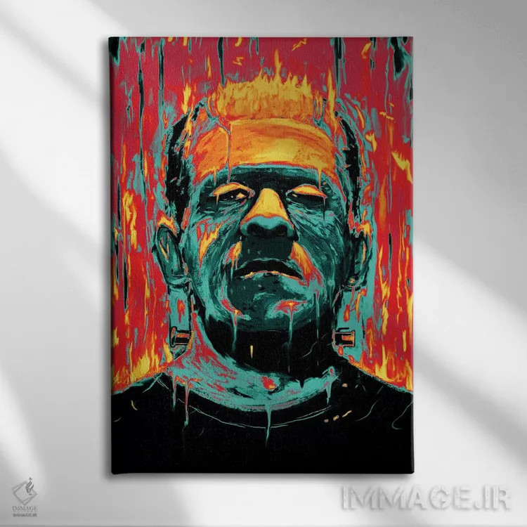 تابلو دکوراتیو فرانکنشتاین اثر نایس بلید - نمای روبهرو روی دیوار