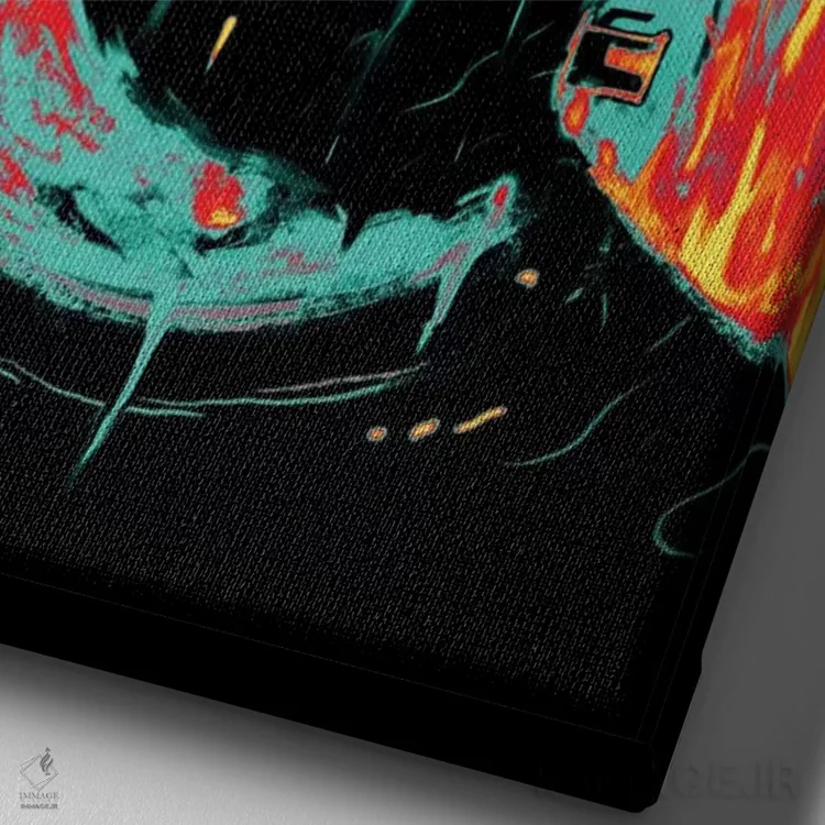 تابلو دکوراتیو فرانکنشتاین اثر نایس بلید - نمای نزدیک بافت بوم