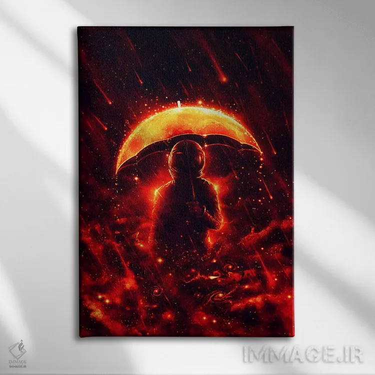 تابلو دکوراتیو باران کیهانی اثر نایس بلید - نمای روبهرو روی دیوار