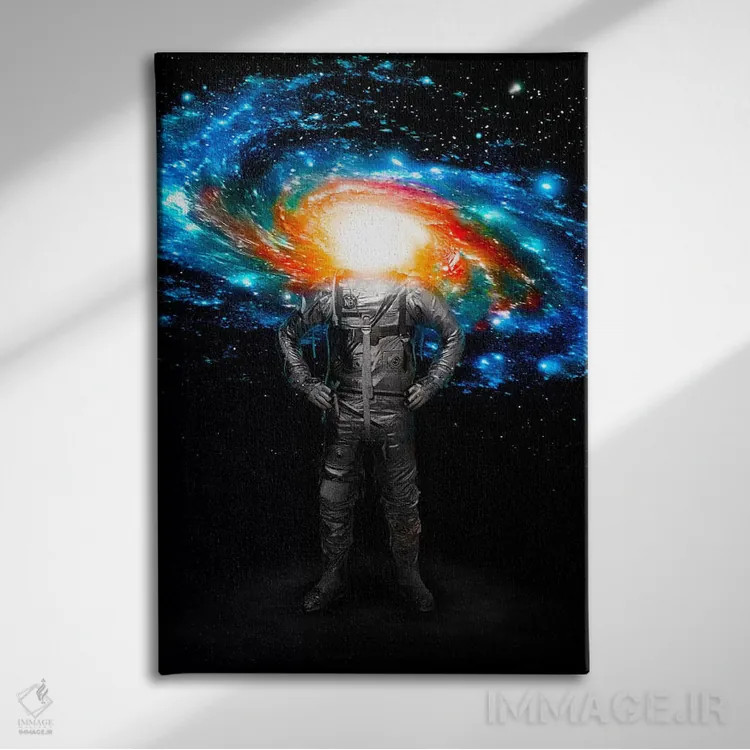 تابلو دکوراتیو Colored,آقای کهکشان، رنگی اثر نایس بلید - نمای روبهرو روی دیوار