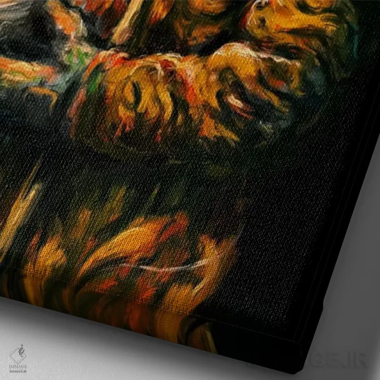 تابلو دکوراتیو دم بکش اثر نایس بلید - نمای نزدیک بافت بوم