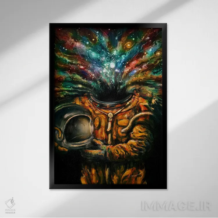 تابلو دکوراتیو دم بکش اثر نایس بلید - نمای قابدار مشکی