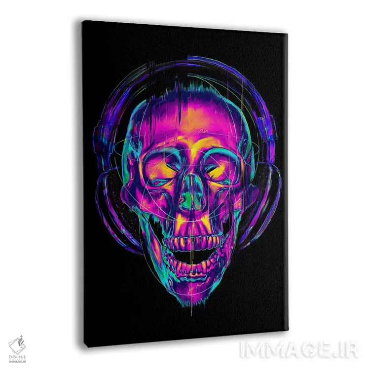 تابلو دکوراتیو جمجمه روان گردان اثر نایس بلید - نمای پرسپکتیو محصول