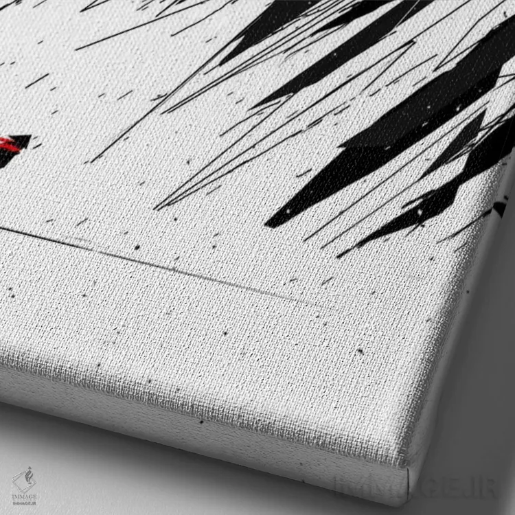 تابلو دکوراتیو طوفان هندسی اثر نایس بلید - نمای نزدیک بافت بوم