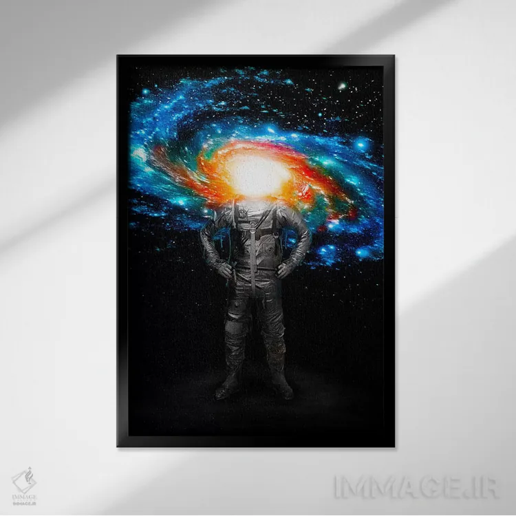 تابلو دکوراتیو Colored,آقای کهکشان، رنگی اثر نایس بلید - نمای قابدار مشکی