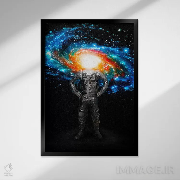 تابلو دکوراتیو Colored,آقای کهکشان، رنگی اثر نایس بلید - نمای قابدار مشکی