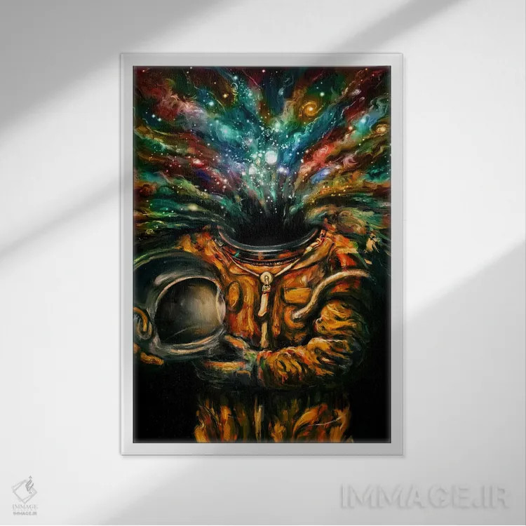 تابلو دکوراتیو دم بکش اثر نایس بلید - نمای قابدار سفید