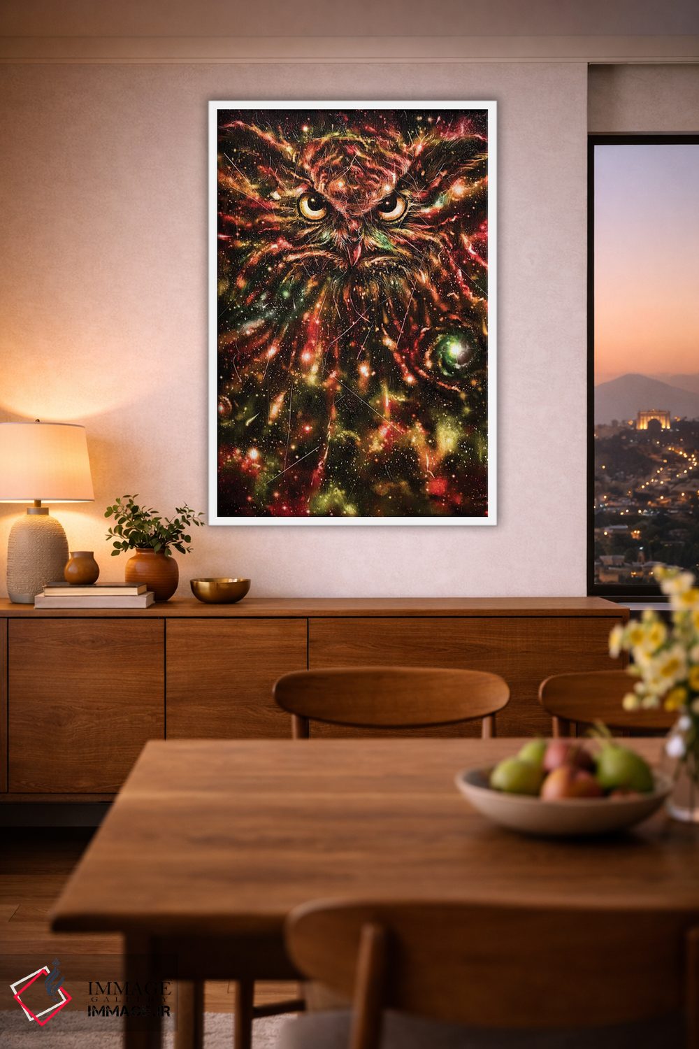 تابلو دکوراتیو جغد فضایی اثر نایس بلید - D1W