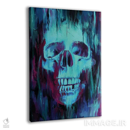 تابلو دکوراتیو نقاشی جمجمه اثر نایس بلید - نمای پرسپکتیو محصول