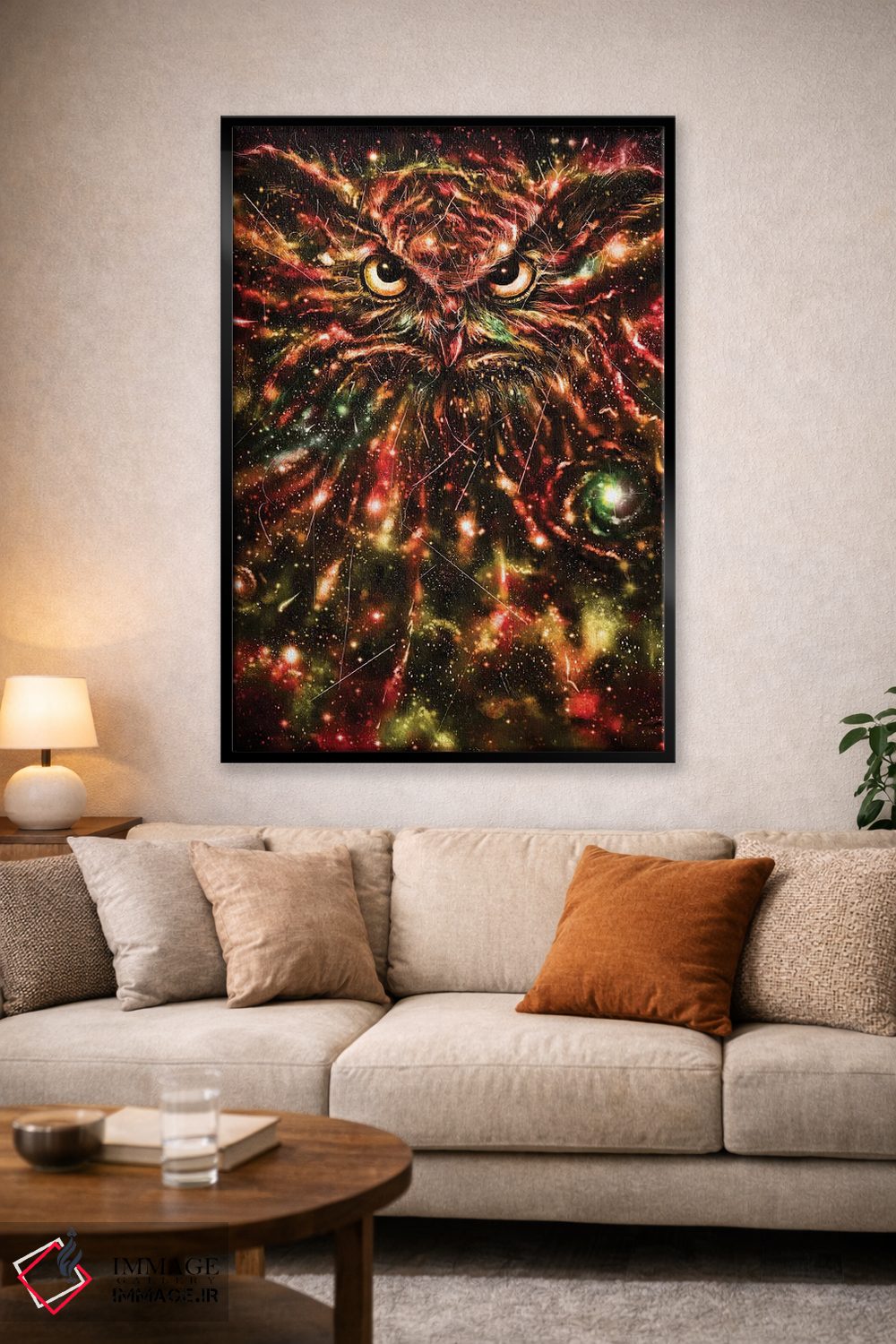 تابلو دکوراتیو جغد فضایی اثر نایس بلید - D2B