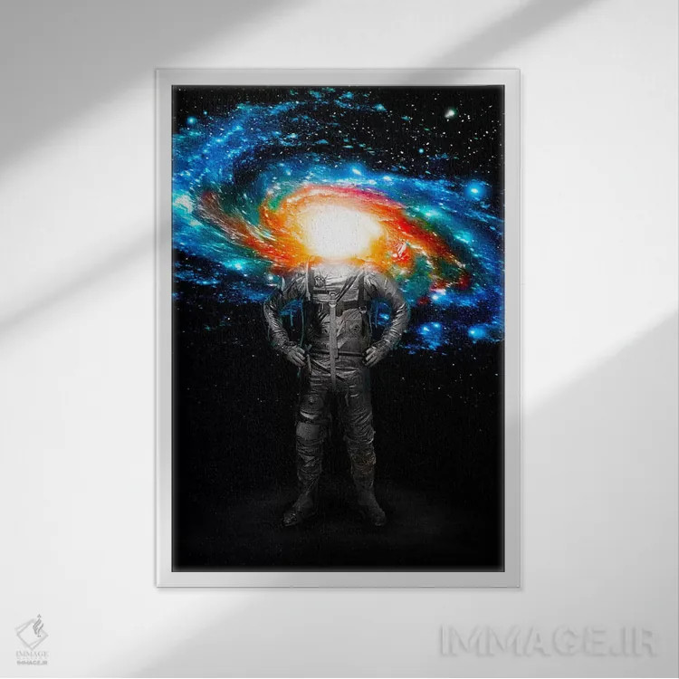 تابلو دکوراتیو Colored,آقای کهکشان، رنگی اثر نایس بلید - نمای قابدار سفید