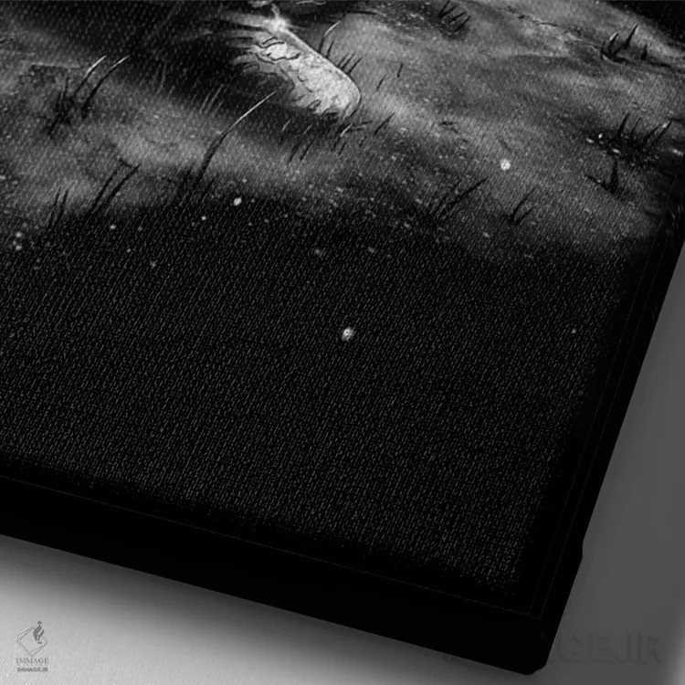 تابلو دکوراتیو اطلس اثر نایس بلید - نمای نزدیک بافت بوم