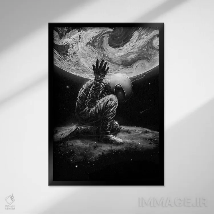 تابلو دکوراتیو اطلس اثر نایس بلید - نمای قابدار مشکی