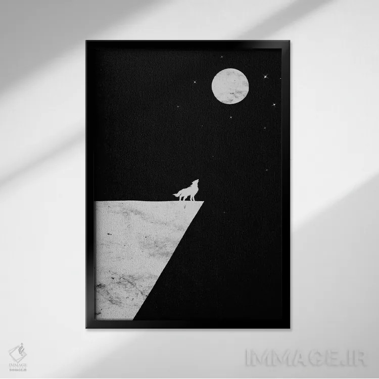 تابلو دکوراتیو شب بخیر اثر نایس بلید - نمای قابدار مشکی