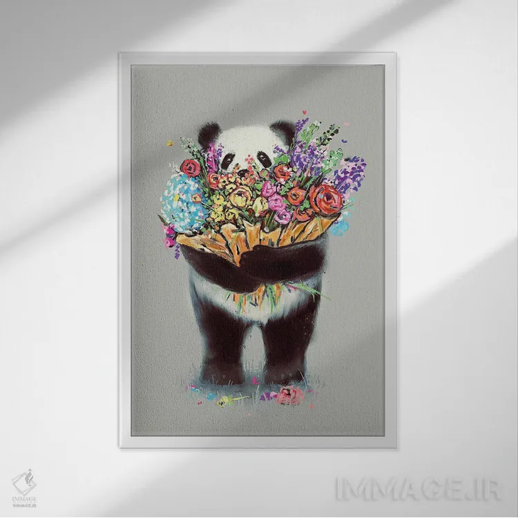 تابلو دکوراتیو گل های بزرگ برای تو اثر نایس بلید - نمای قابدار سفید