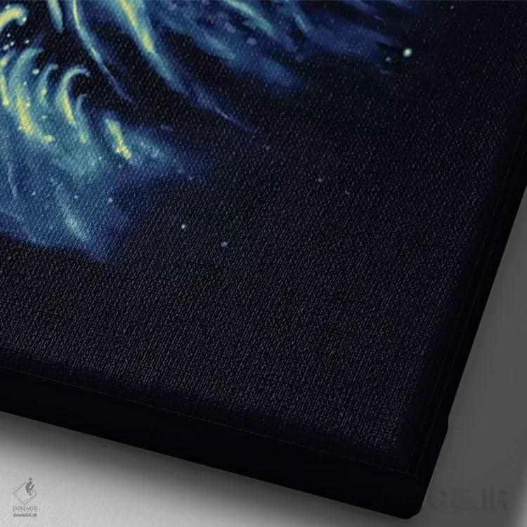 تابلو دکوراتیو موج مرگ اثر نایس بلید - نمای نزدیک بافت بوم