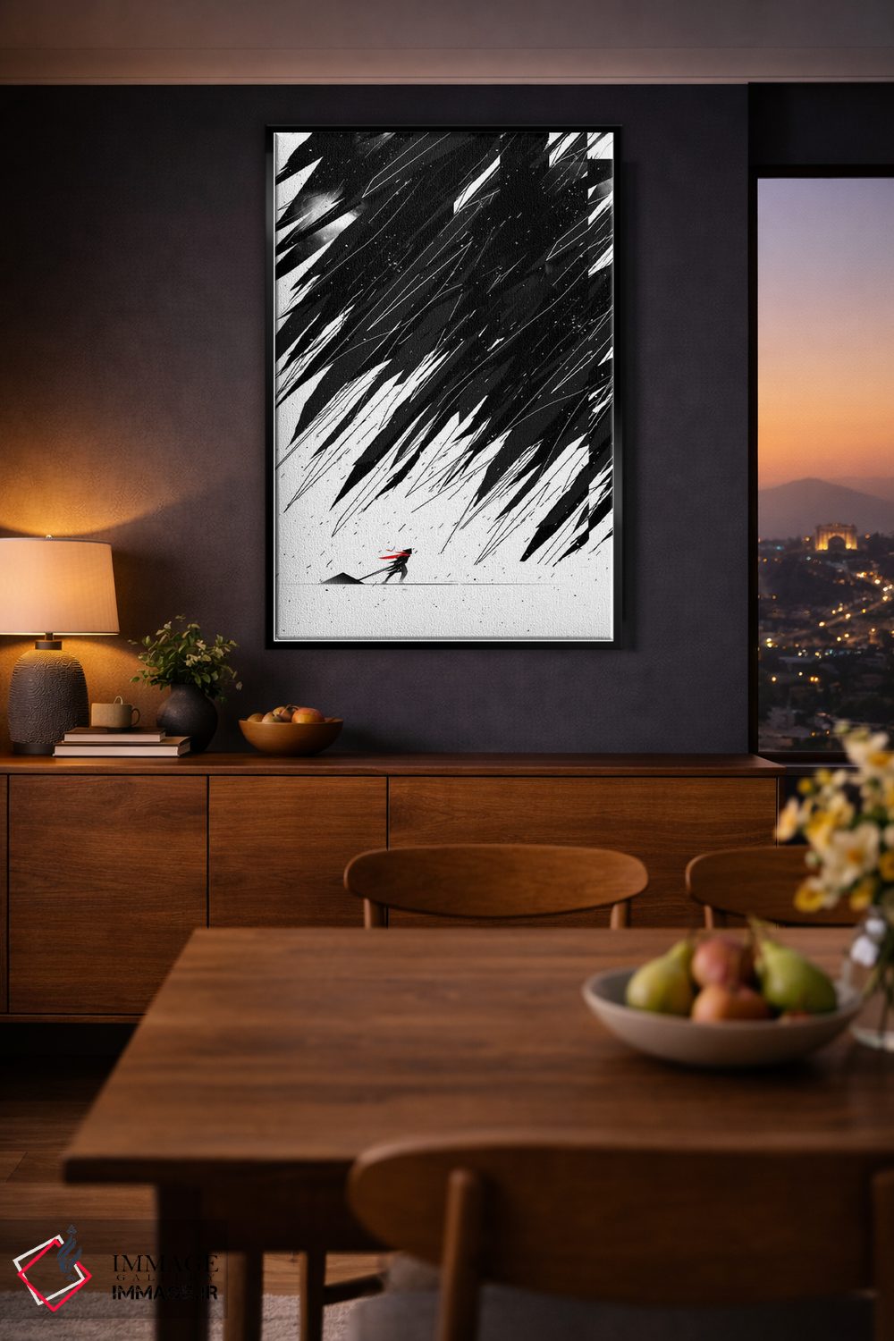 تابلو دکوراتیو طوفان هندسی اثر نایس بلید - D2B