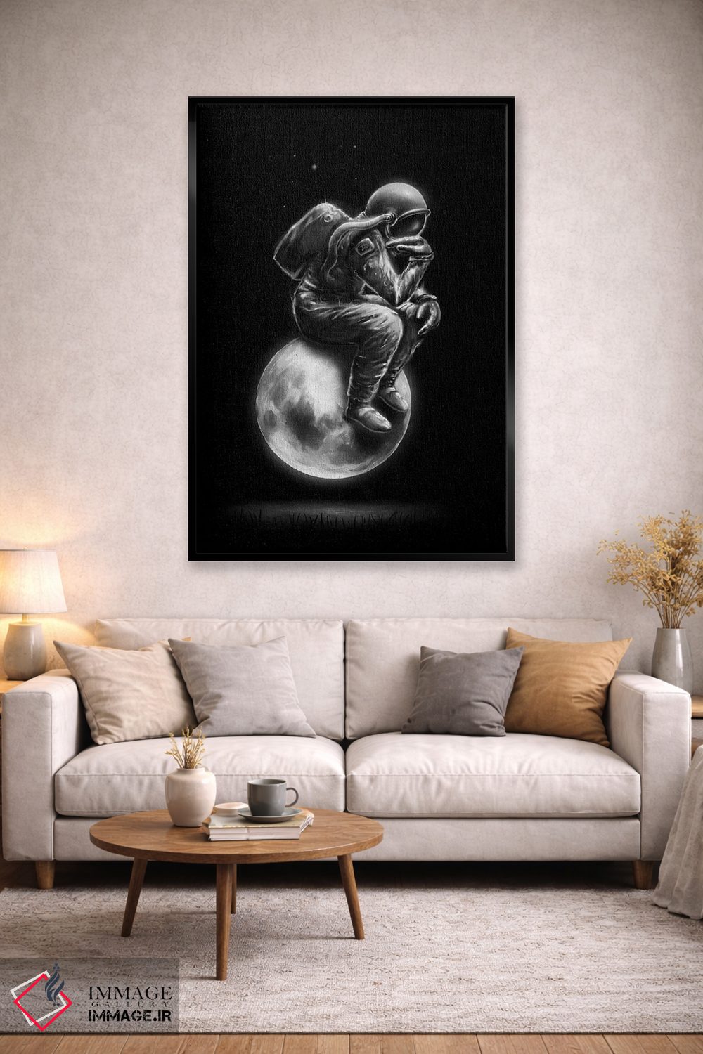 تابلو دکوراتیو اندیشمند فضایی اثر نایس بلید - D2B