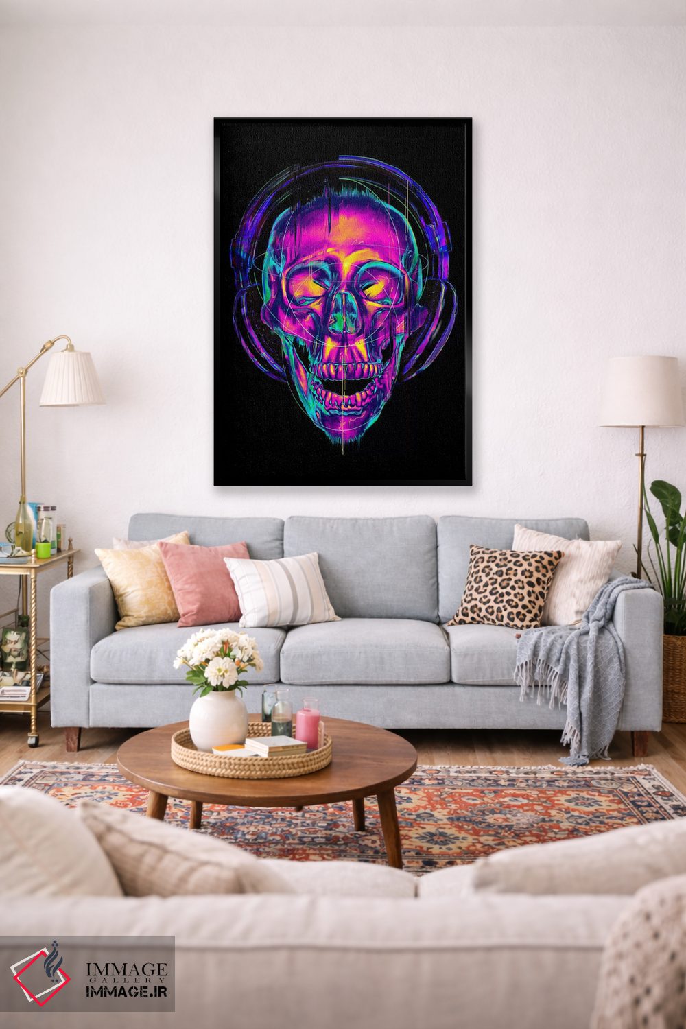 تابلو دکوراتیو جمجمه روان گردان اثر نایس بلید - D1B