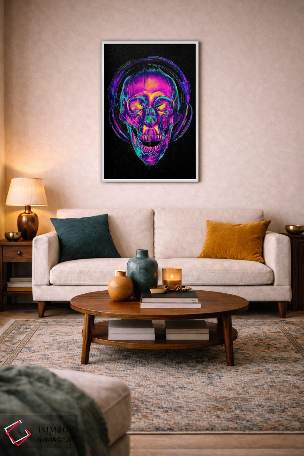 تابلو دکوراتیو جمجمه روان گردان اثر نایس بلید - D3W