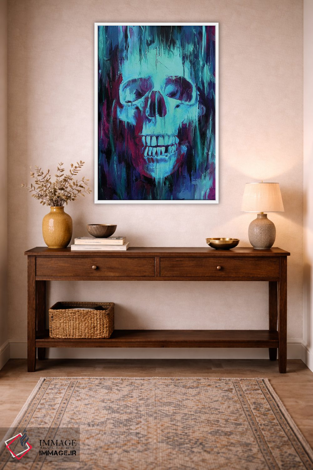 تابلو دکوراتیو نقاشی جمجمه اثر نایس بلید - D1W