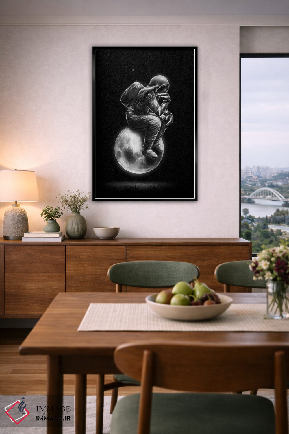 تابلو دکوراتیو اندیشمند فضایی اثر نایس بلید - D6B