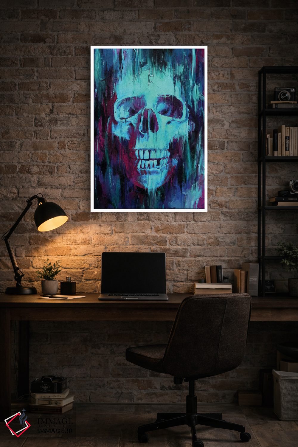 تابلو دکوراتیو نقاشی جمجمه اثر نایس بلید - D3W