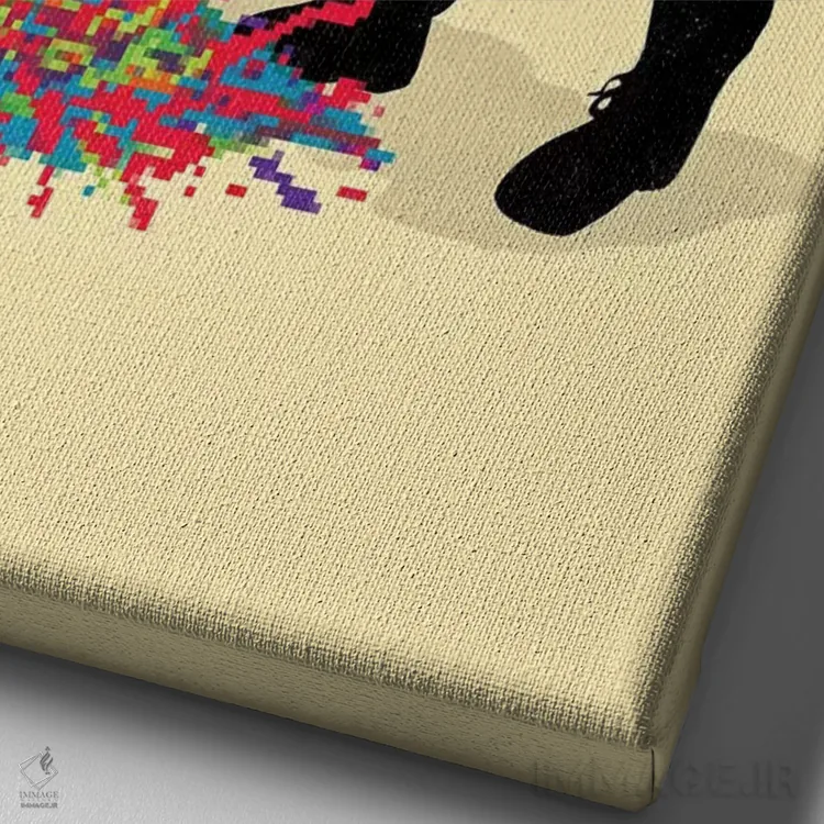 تابلو دکوراتیو استفراغ پیکسلی اثر نایس بلید - نمای نزدیک بافت بوم