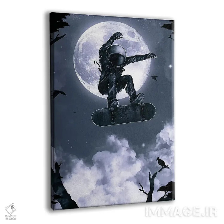 تابلو دکوراتیو اسکیت فضایی اثر نایس بلید - نمای پرسپکتیو محصول