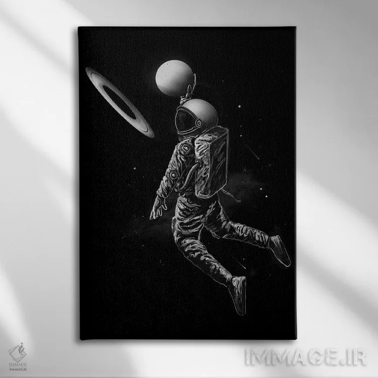 تابلو دکوراتیو دانک زحل اثر نایس بلید - نمای روبهرو روی دیوار