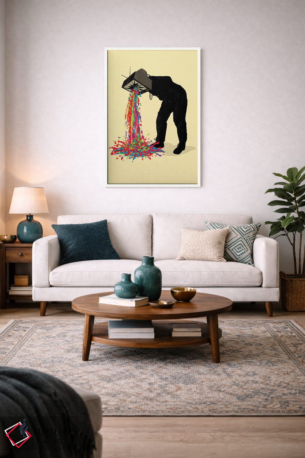 تابلو دکوراتیو استفراغ پیکسلی اثر نایس بلید - D2W