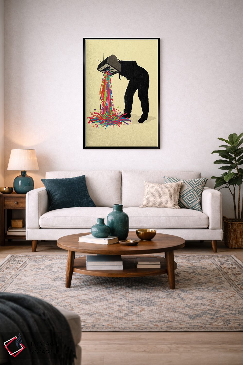 تابلو دکوراتیو استفراغ پیکسلی اثر نایس بلید - D3B