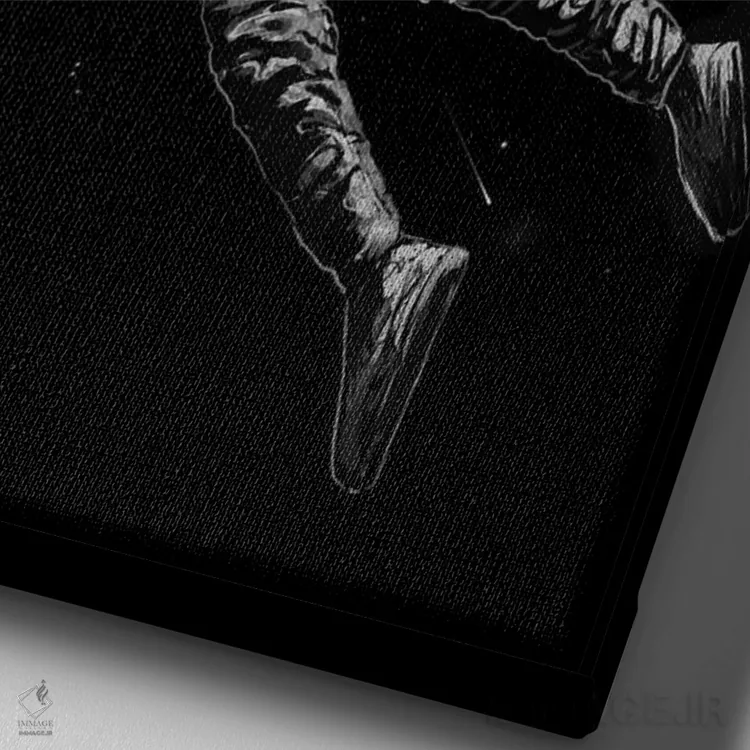 تابلو دکوراتیو دانک زحل اثر نایس بلید - نمای نزدیک بافت بوم