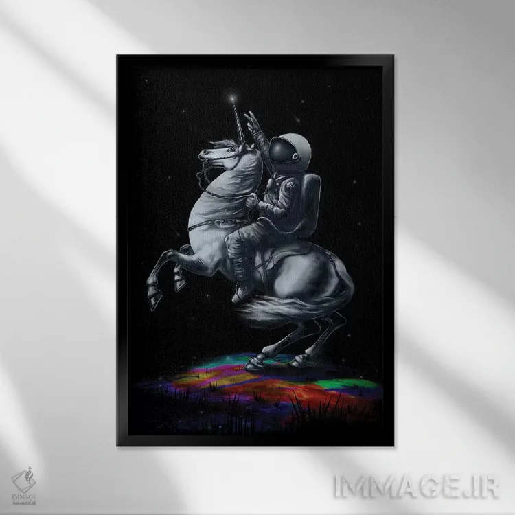 تابلو دکوراتیو سرتاسر جهان هستی اثر نایس بلید - نمای قابدار مشکی