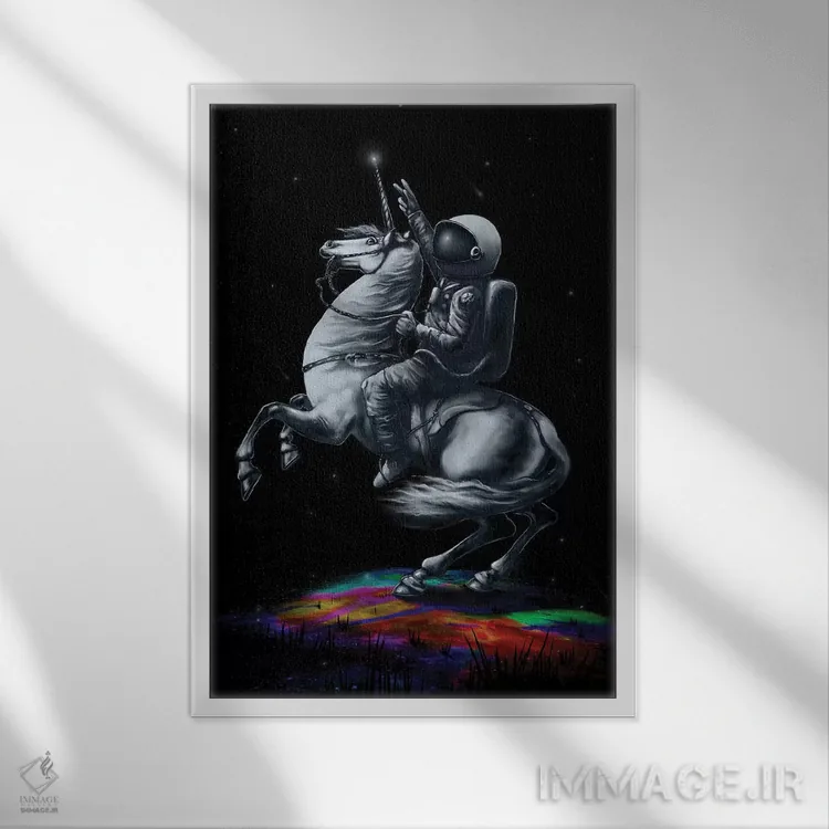 تابلو دکوراتیو سرتاسر جهان هستی اثر نایس بلید - نمای قابدار سفید