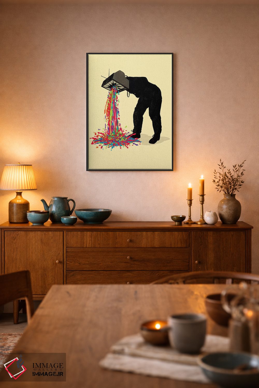 تابلو دکوراتیو استفراغ پیکسلی اثر نایس بلید - D6B