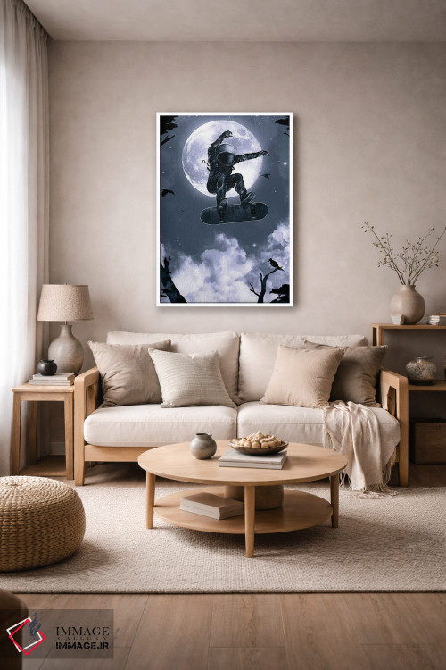 تابلو دکوراتیو اسکیت فضایی اثر نایس بلید - D3W