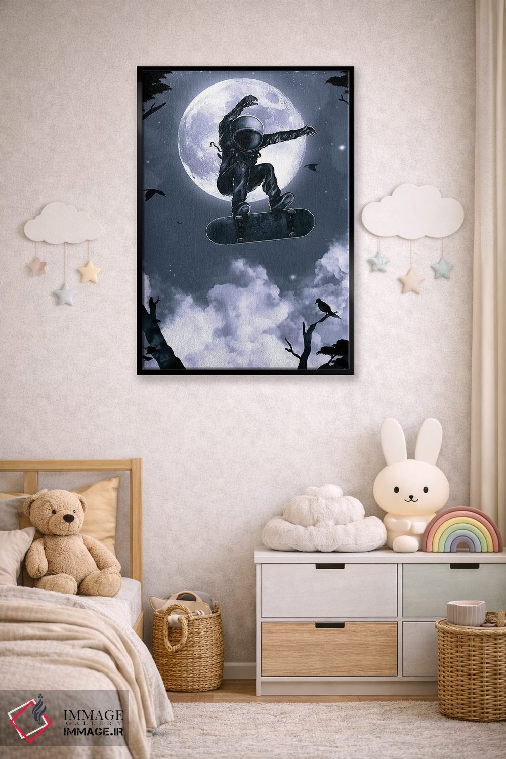 تابلو دکوراتیو اسکیت فضایی اثر نایس بلید - D6B