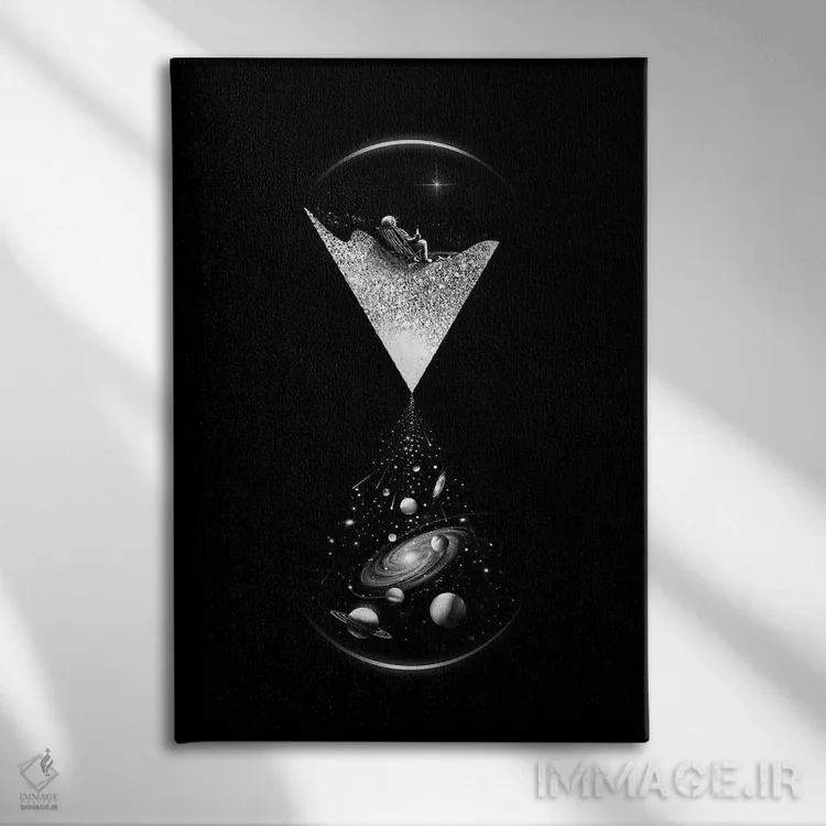 تابلو دکوراتیو فضازمان اثر نایس بلید - نمای روبهرو روی دیوار