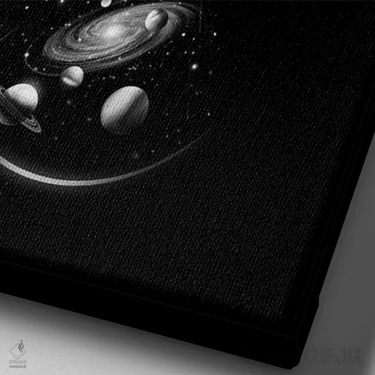 تابلو دکوراتیو فضازمان اثر نایس بلید - نمای نزدیک بافت بوم