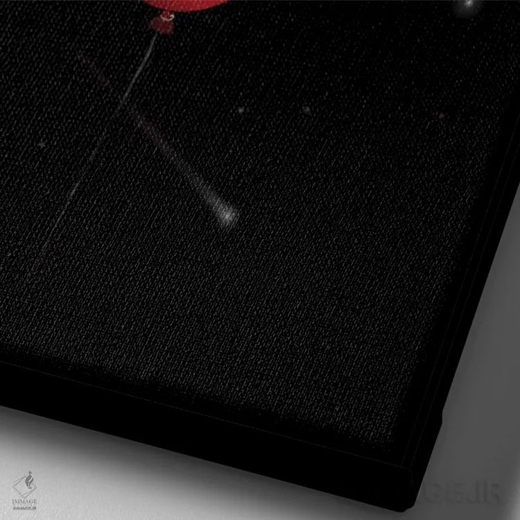 تابلو دکوراتیو عشق فضایی اثر نایس بلید - نمای نزدیک بافت بوم