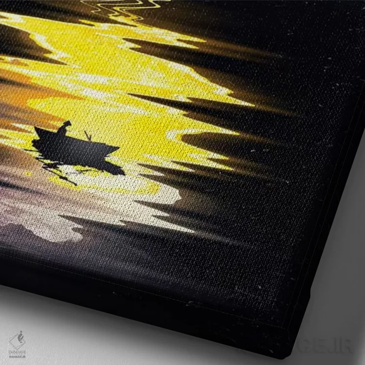 تابلو دکوراتیو ماه اثر نایس بلید - نمای نزدیک بافت بوم