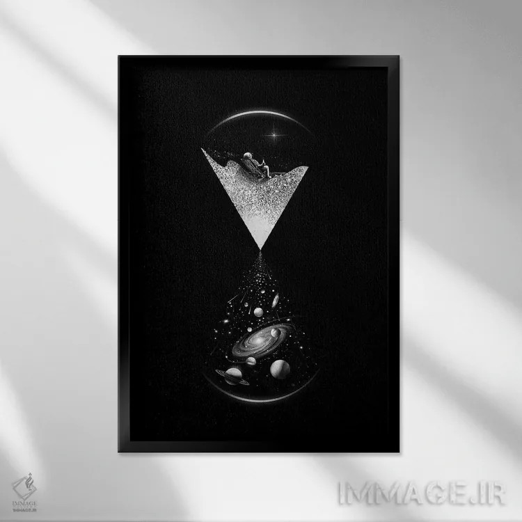 تابلو دکوراتیو فضازمان اثر نایس بلید - نمای قابدار مشکی