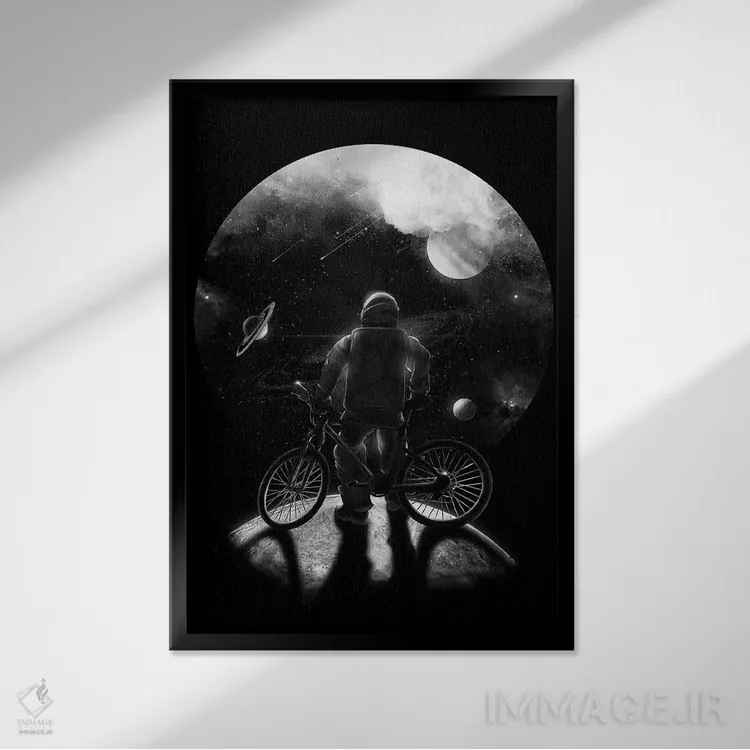 تابلو دکوراتیو رفت وآمدکننده اثر نایس بلید - نمای قابدار مشکی