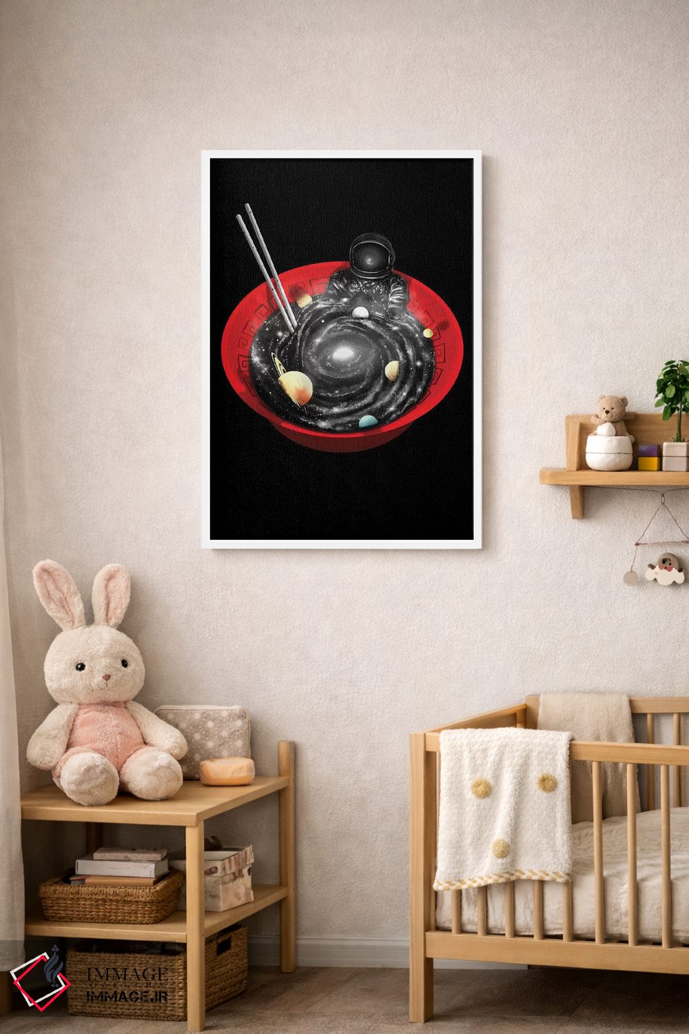 تابلو دکوراتیو حمام رامن فضایی اثر نایس بلید - D3W